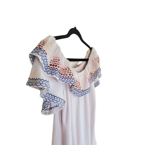 Chelsea & Violet Womens Dress Cream M Off-Shoulder Boho Sheath - Picture 5 of 6